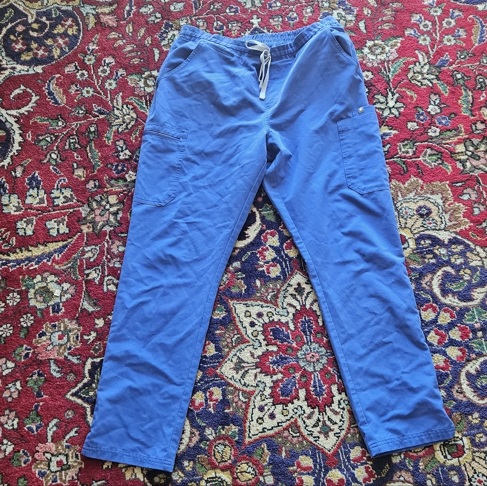 Figs Denim Blue Womens Scrub Bottoms Yola Large